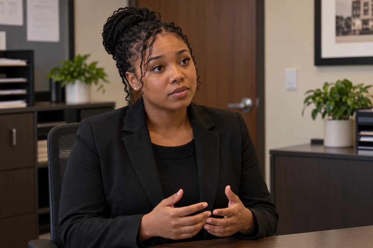 Brianna Lewis in the conversation setting